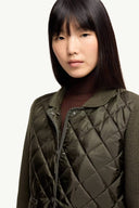 MONCLER QUILTED PADDED CARDIGAN KHAKI