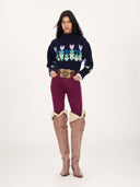 CHLOÉ CROPPED MOCK-NECK KNIT DARK NAVY