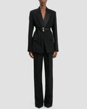 VICTORIA BECKHAM BELTED BLAZER BLACK