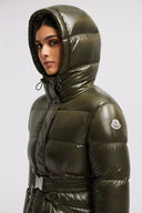MONCLER BELLEVUE LONG DOWN JACKET KHAKI
