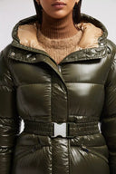 MONCLER BELLEVUE LONG DOWN JACKET KHAKI