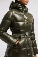 MONCLER BELLEVUE LONG DOWN JACKET KHAKI