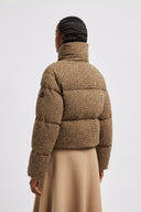 MONCLER SEBOUNE SHORT DOWN JACKET CHECKERED BROWN