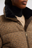 MONCLER SEBOUNE SHORT DOWN JACKET CHECKERED BROWN