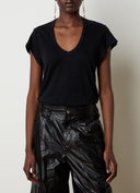 ISABEL MARANT ÉTOILE ZANKOU V-NECK T-SHIRT BLACK