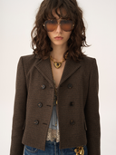 CHLOÉ CROPPED TAILORED JACKET ENGLISH BROWN
