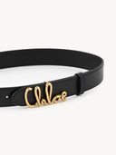 CHLOÉ ICONIC LOGO BELT BLACK