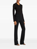 COURRÈGES RIBBED POLO SWEATER BLACK