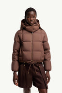 MONCLER LEGERETE QUILTED SHORT DOWN JACKET BROWN
