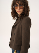 CHLOÉ CROPPED TAILORED JACKET ENGLISH BROWN