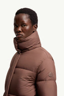 MONCLER ORNEMENT LONG DOWN JACKET BROWN