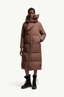 MONCLER ORNEMENT LONG DOWN JACKET BROWN
