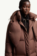 MONCLER ORNEMENT LONG DOWN JACKET BROWN