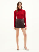 COURRÈGES REEDITON VINYL SKIRT BURGUNDY