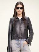 COURRÈGES ICONIC LEATHER JACKET BLACK