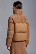 MONCLER SEGURA TEDDY SHORT DOWN JACKET CAMEL