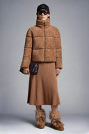 MONCLER SEGURA TEDDY SHORT DOWN JACKET CAMEL