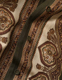 ZIMMERMANN MAHON HOODED SHIRT OLIVE PAISLEY
