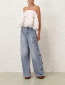 ZIMMERMANN ALCHEMY SHIRRED BANDEAY IVORY