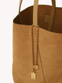 CHLOÉ SPIN SUEDE TOTE BAG GOLD KHAKI