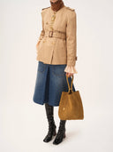 CHLOÉ SPIN SUEDE TOTE BAG GOLD KHAKI