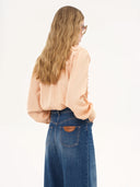 CHLOÉ RUCHED BLOUSE BISCUIT PINK