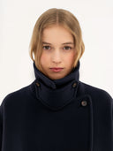 CHLOÉ OVSD CROPPED COAT NAVY