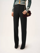 CHLOÉ TROUSER WOOL GRAIN DE POUDRE BLACK