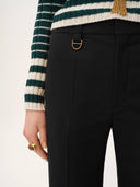 CHLOÉ TROUSER WOOL GRAIN DE POUDRE BLACK