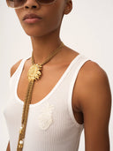 CHLOÉ LOGO PINEAPPLE TANK TOP WHITE