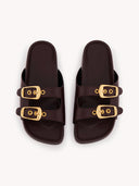 CHLOÉ POLLY SLIDES STORMY RED