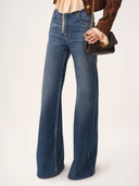 CHLOÉ HIGH RISE FLARE DENIM HAZY BLUE