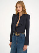 CHLOÉ CROPPED SPENCER JACKET ECLIPSE BLUE