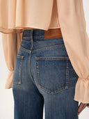 CHLOÉ HIGH RISE FLARE DENIM HAZY BLUE