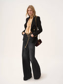 CHLOÉ HIGH RISE WIDE LEG DENIM ONYX BLACK
