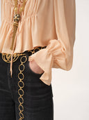 CHLOÉ HIGH RISE WIDE LEG DENIM ONYX BLACK