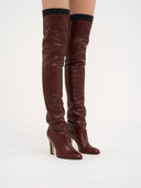 CHLOÉ EVE OVERKNEE BOOTS BURNT PURPLE