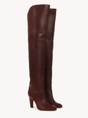 CHLOÉ EVE OVERKNEE BOOTS BURNT PURPLE