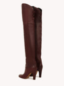 CHLOÉ EVE OVERKNEE BOOTS BURNT PURPLE