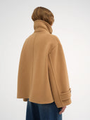 CHLOÉ OVSD CROPPED COAT BROWN