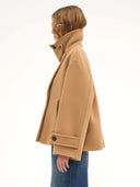 CHLOÉ OVSD CROPPED COAT BROWN