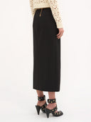 CHLOÉ MIDI SKIRT GRAIN DE POUDRE BLACK
