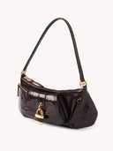 CHLOÉ THE 99 CROCO SHOULDER BAG KOHL BROWN