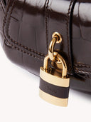 CHLOÉ THE 99 CROCO SHOULDER BAG KOHL BROWN