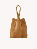 CHLOÉ SPIN SUEDE TOTE BAG GOLD KHAKI