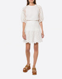 ALBERTA FERRETTI SKIRT BRODERIE WHITE