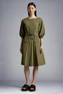 MONCLER COTTON POPLIN DRESS KHAKI