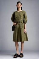 MONCLER COTTON POPLIN DRESS KHAKI